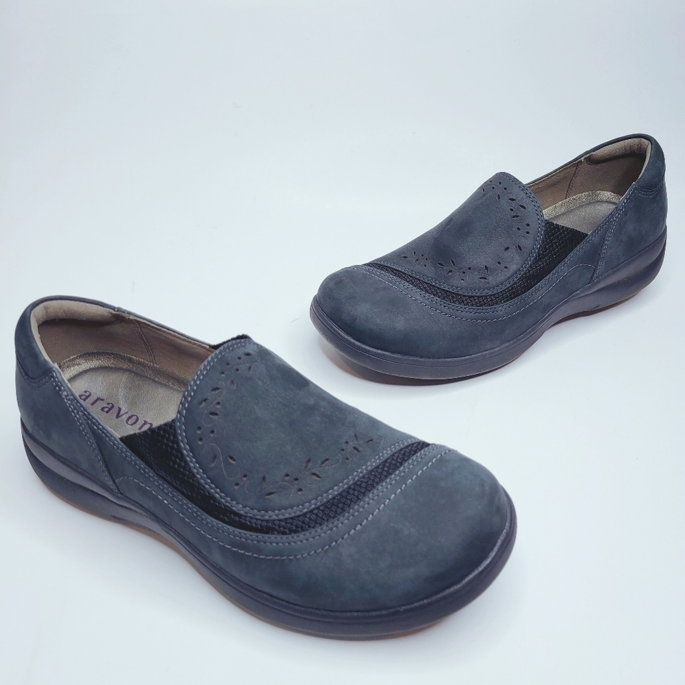 Aravon Women's Slate Gray Slip-On Flats